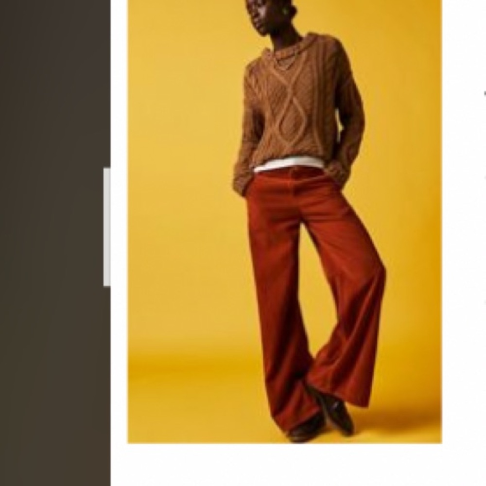 Free People Harlow Wide-Leg Cord Jeans - Cognac - 33